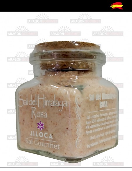 Sal del himalaya rosa en bote
