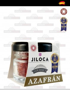 saffron in glass jar left side