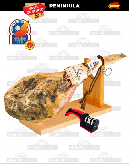 jamón con jamonero y afilador