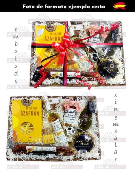 Gift basket gourmet selection from above
