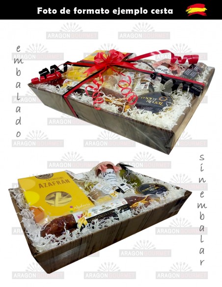 Gift basket with exquisite quality sweets on the side