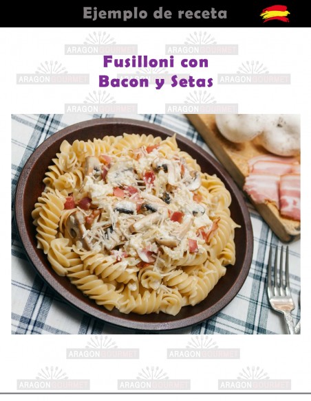 pasta con bacon y setas