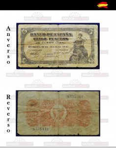 Billet de 5 Pesetas 1937