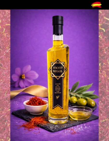 Image de l'emballage : Huile d'olive extra vierge au safran