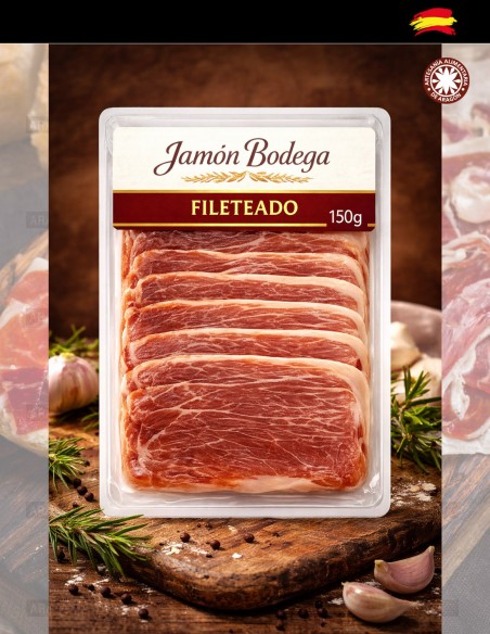 Sliced ​​bodega ham for a cover