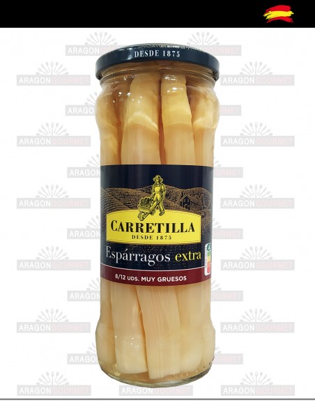 Large jar of white asparagus