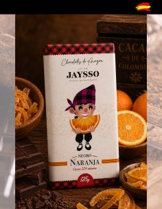 Chocolat noir, orange confite, couverture