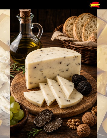 Fromage truffé servi dans une assiette