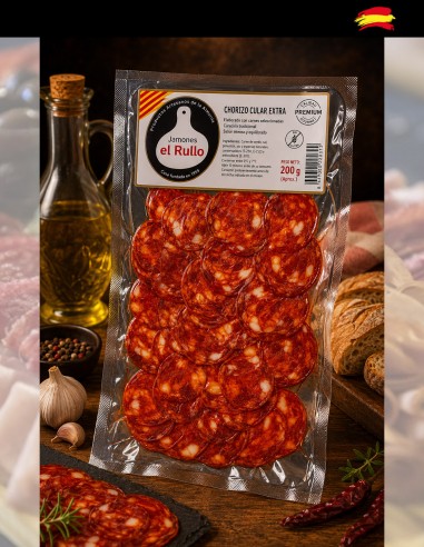 Sliced ​​chorizo ​​sausage